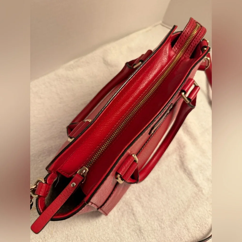 Kate Spade Grove Street Lana Satchel Red Pebbled Leather Crossbody